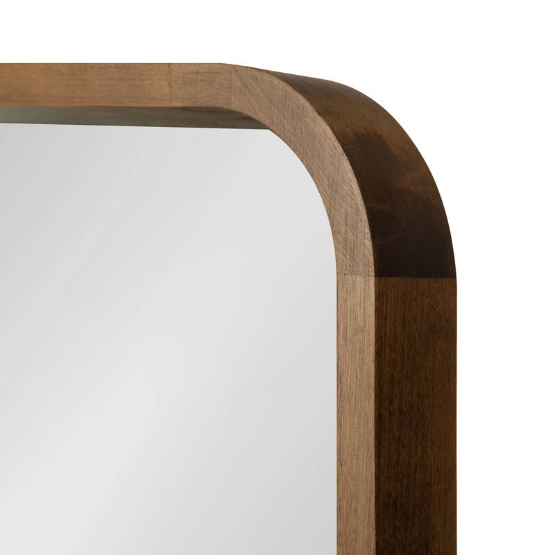 Kate and Laurel Hutton Wood Framed Radius Rectangle Mirror