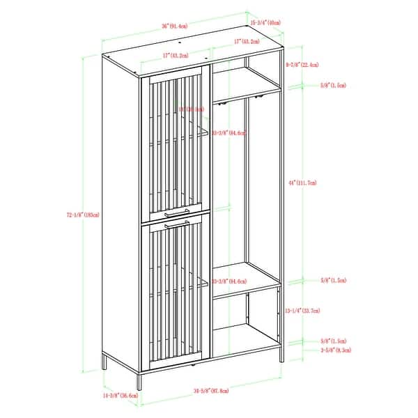 Middlebrook Designs 72-Inch Slat Door Hall Tree