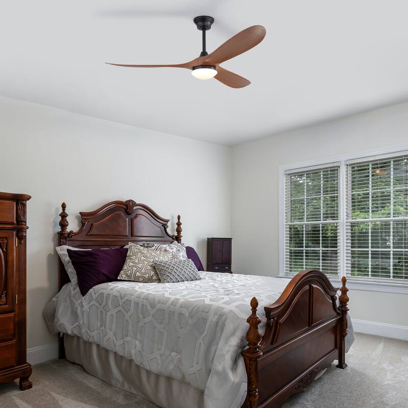 Sofucor 60"Ceiling Fan with Light and Remote Control,Outdoor/Indoor High CFM Quiet 3 ABS Blades for Patio,Porch,Farmhouse,Gazebo