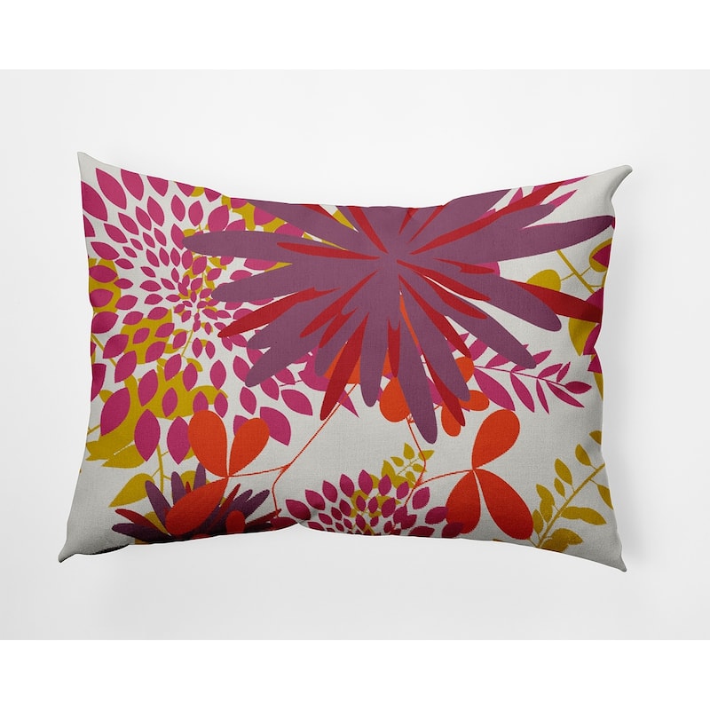 Jumble Floral Decorative Throw Pillow - Muted Purple - 14" x 20"