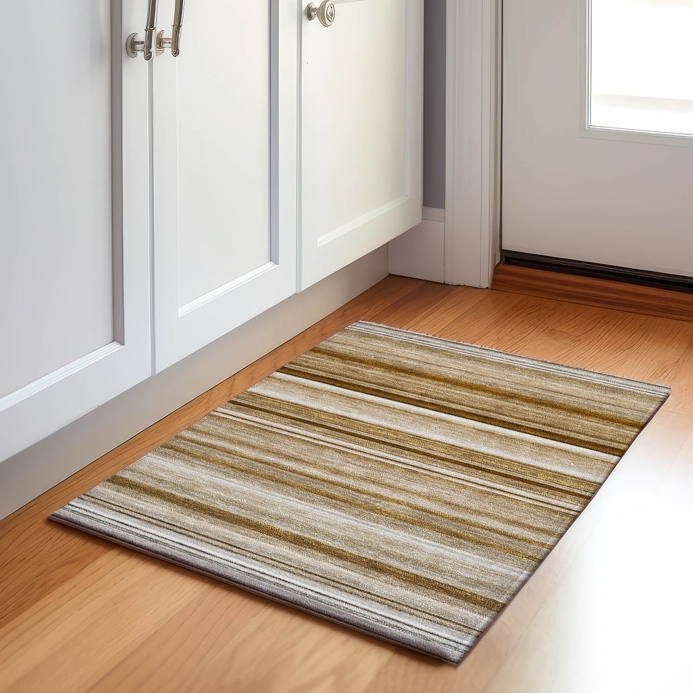 Premium Washable Super Soft Ombre Cabana Stripe Mayfield Rug