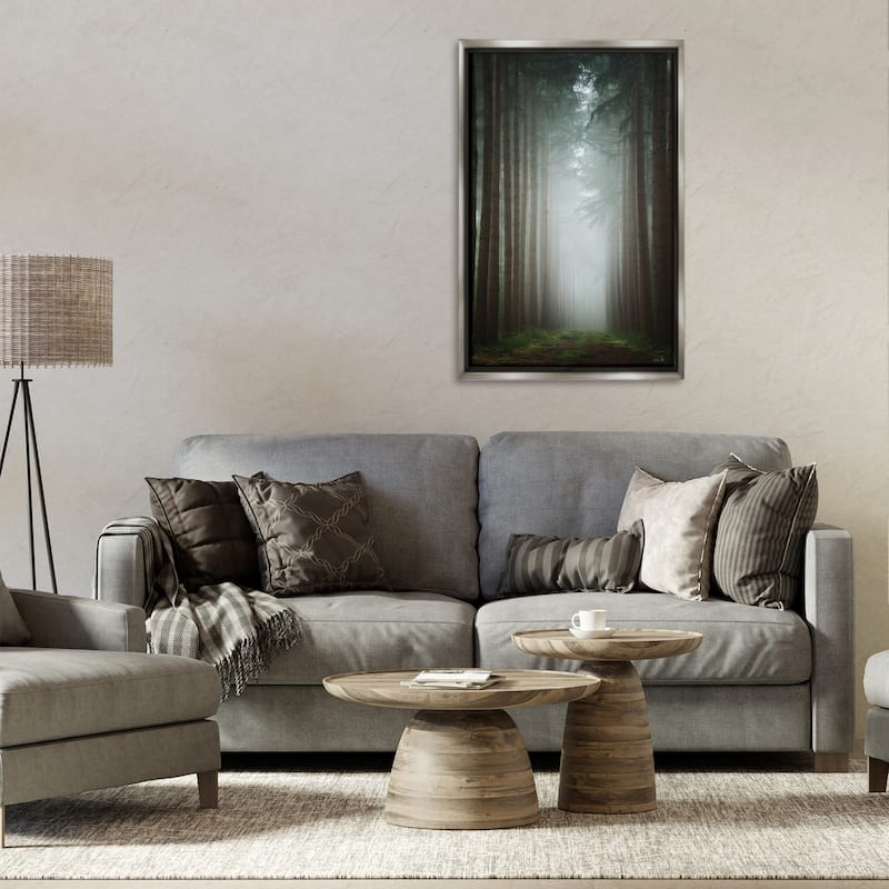 Stupell Moonlight Through Dark Forest Framed Floater Canvas Wall Art Design By Martin Podt