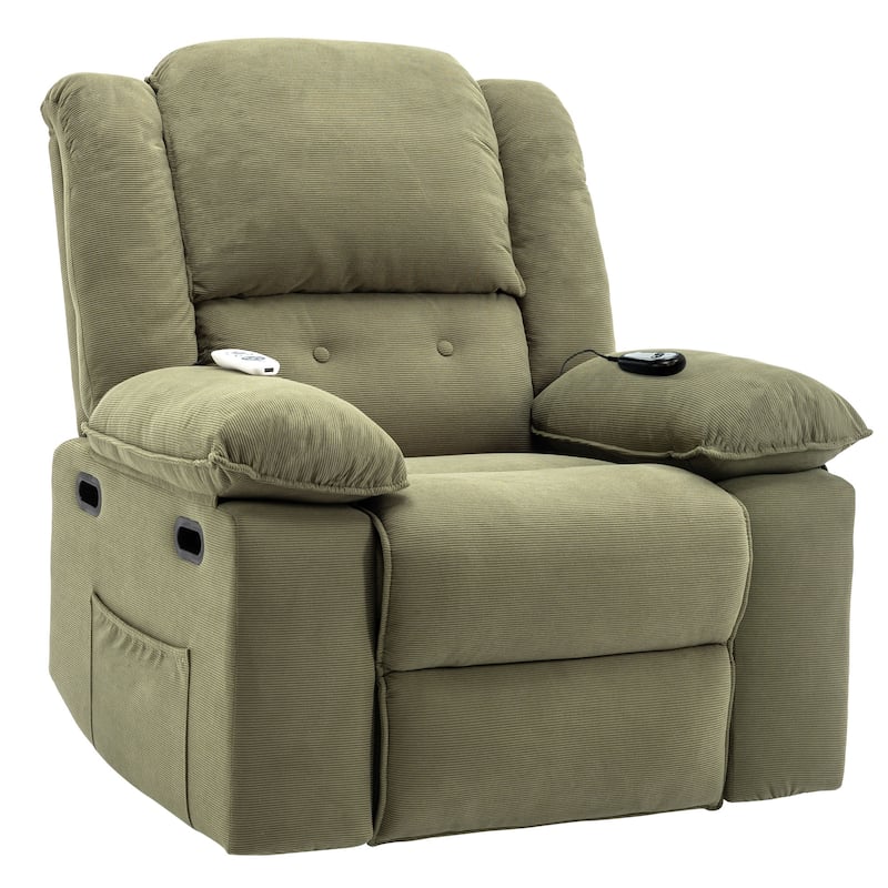 Power Lift Recliner Chair with Massage & Heating Function, Ergonomic Single Lounge Sofa, Recliner Chair with Side Pockets