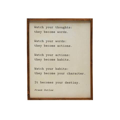 Wood Framed Sentimental Phrase Wall Art