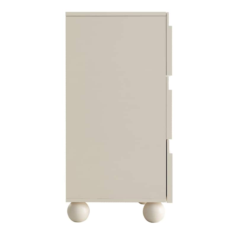 Wave Front 9 Drawer Dresser Handle-Free Modern Storage Cabinet