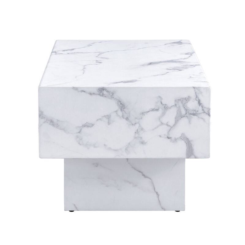 43.3" Length Coffee Table with Marble Texture