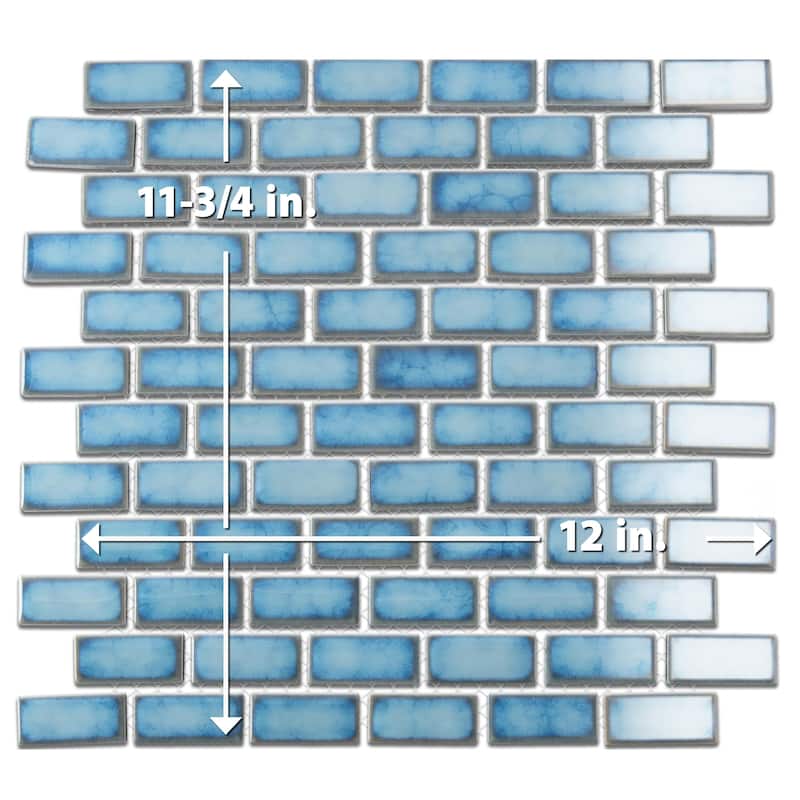 Merola Tile Hudson Subway Marine 11-3/4" x 12" Porcelain Floor and Wall Tile