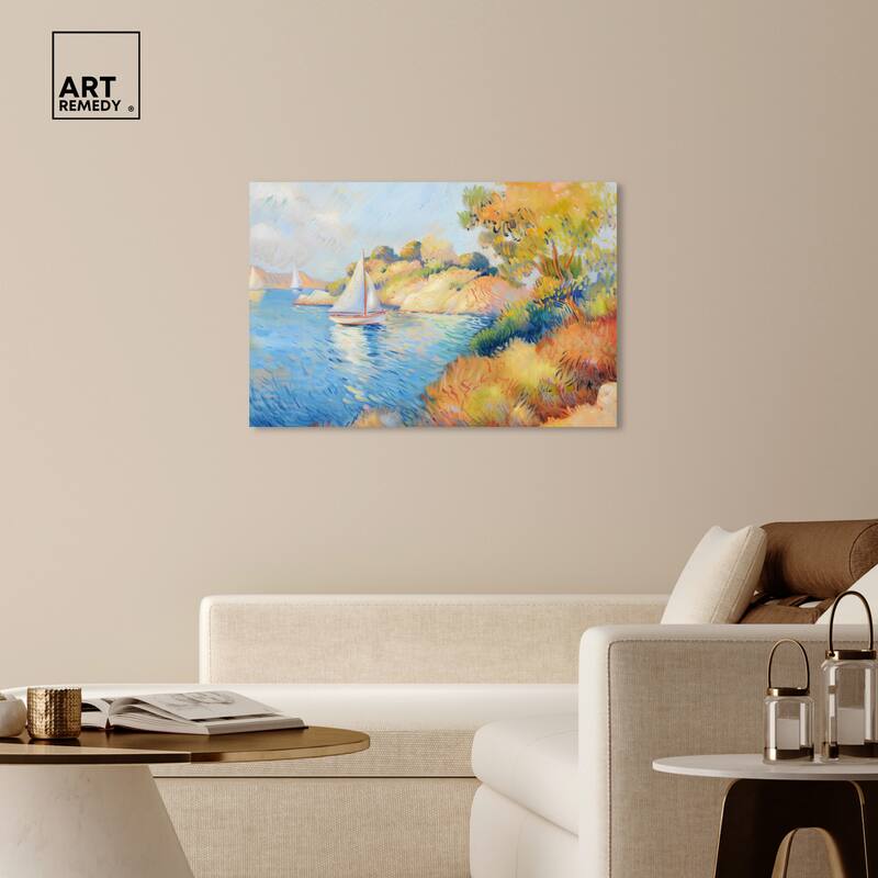 Art Remedy Sail Off In The Morning Gallery Wrapped Impressionism 1 Piece Canvas Wall Art