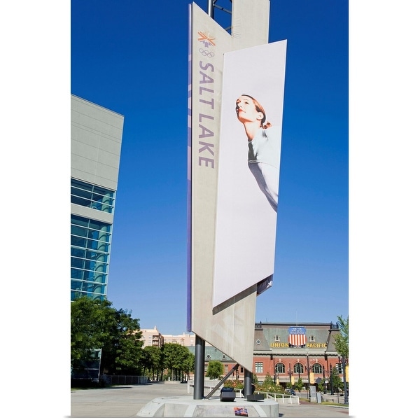 "Winter Olympic banner and Union Station" Poster Print