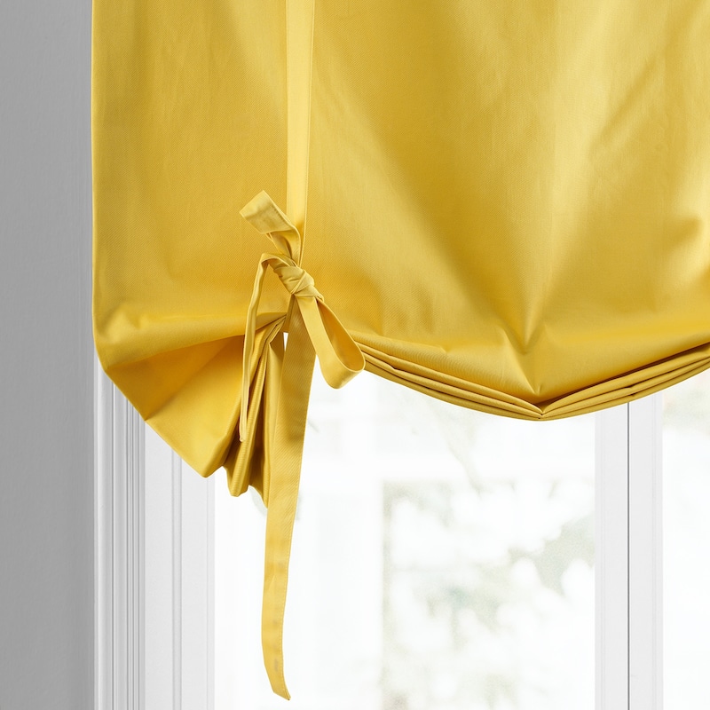 Exclusive Fabrics Solid Cotton Tie-Up Window Shade - 46 X 63