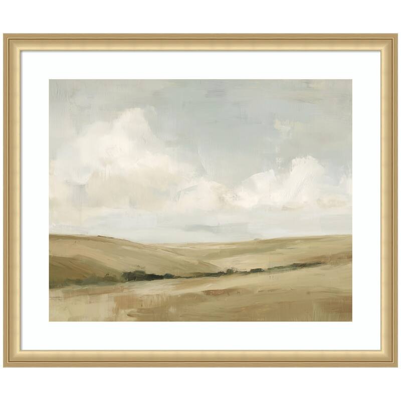 Kate and Laurel Whispering Meadows II by Amy Lighthall Framed Wall Art Print - 26 x 22 - Gold
