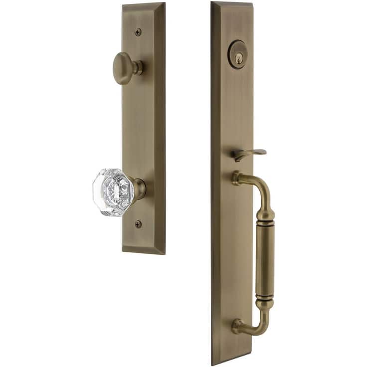 Grandeur Fifth Avenue Solid Brass Rose Keyed Entry Single Cylinder "C" - Vintage Brass