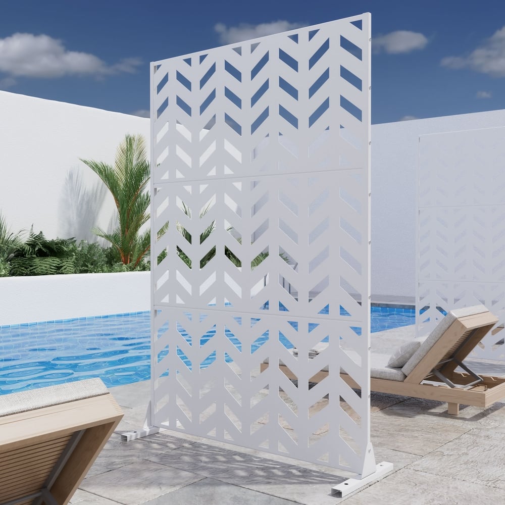 Outdoor Privacy Screen Metal Privacy Screen Panel Free Standing - 72*47