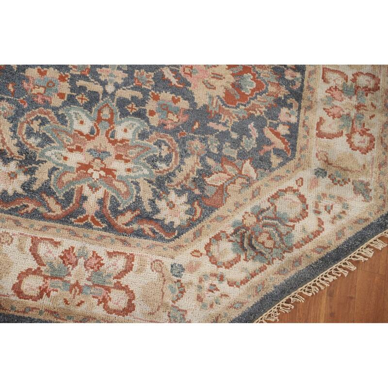 Heriz-Serapi Octagon Rug Hand-Knotted Wool Carpet - 6'0" x 5'11"