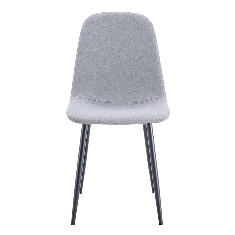 4-Piece set, Modern Dining Chairs Scoop Chair with Fabric Seat and Black Metal Legs, for Dining Room, Meeting Room or Study