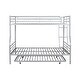 preview thumbnail 44 of 95, Metal Bunk Bed with Trundle and Guardrail, Convertible to Two Beds