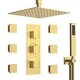 preview thumbnail 2 of 38, Thermostatic Shower System 12" Rainfall Shower Head 3 Way Thermostatic Faucet w/6 Jets