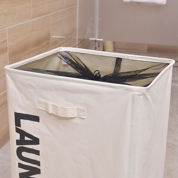 Portable Single Lattice Mesh Bundle Mouth Laundry Basket With Wheel Overstock 31984895