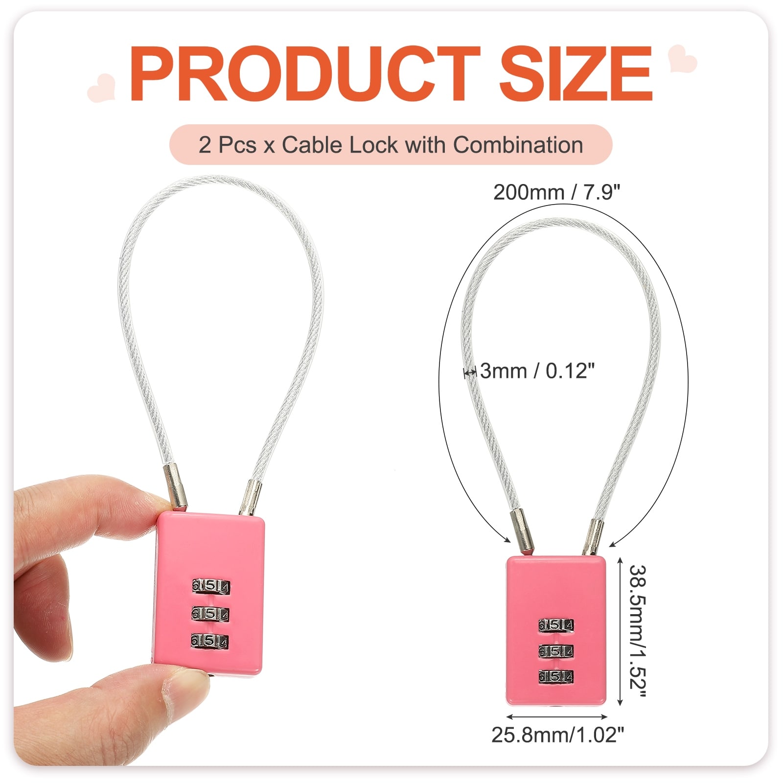 Digit Cable Combination Steel Rope for Gym Bikes Cabinets Wardrobes