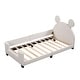 preview thumbnail 7 of 9, Twin Size Upholstered Daybed with Playful Carton Ears Shaped Headboard, Sturdy Wooden Frame and Easy Assembly, White
