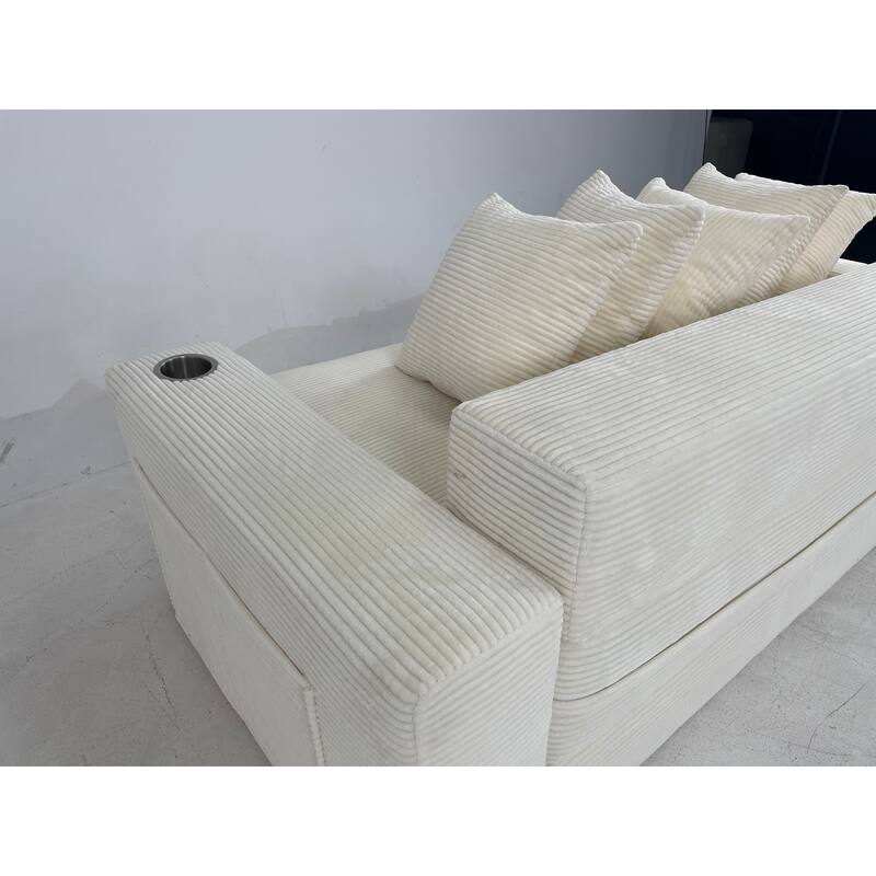 Convertible Sofa Bed, 76" Boneless Loveseat Couch 2 in 1 Foldable Floor Sofa Couch with 2 Cup Holders, Folding Sleeper Chair