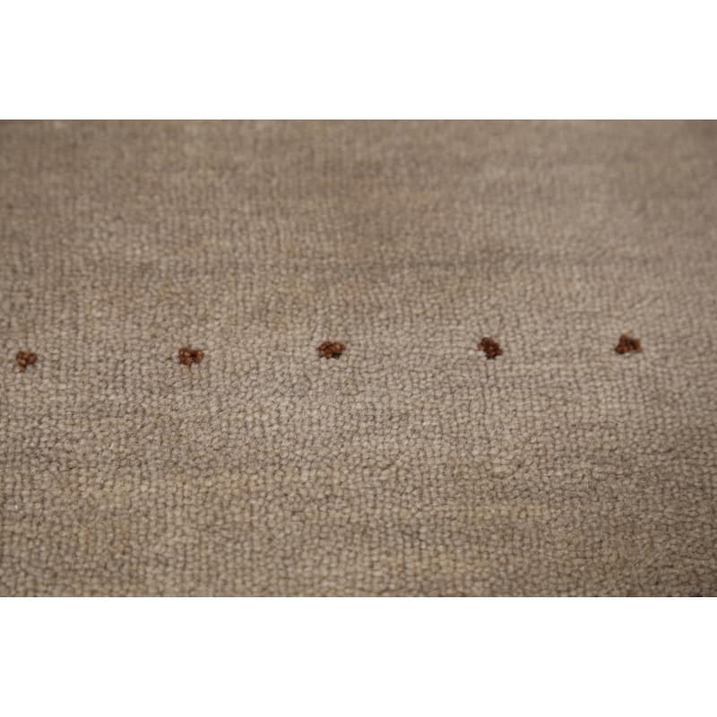 Tribal Gabbeh Indian Rug Handmade Beige Modern Wool Carpet - 4'0" x 5'11"