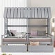 preview thumbnail 3 of 18, Twin Size House Platform Beds with Two Drawers,Combination of 2 Side by Side Twin Size Beds