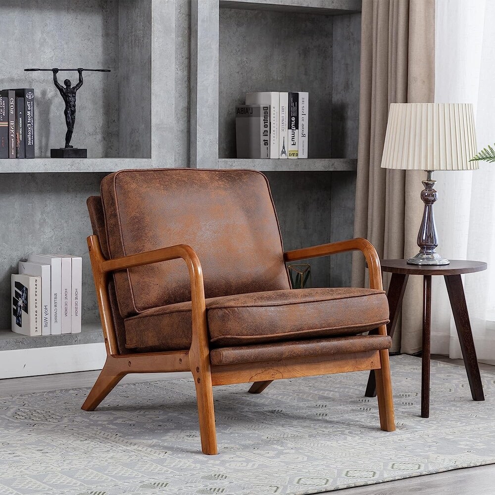 Brayden Light Brown Wood w/ Beige Fabric Seat Accent Chair - On Sale - Bed  Bath & Beyond - 33307783