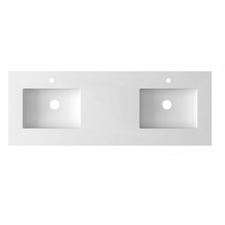 Miseno MVT-60D-313SQ1HSS Forever 60" Solid Surface Vanity Top