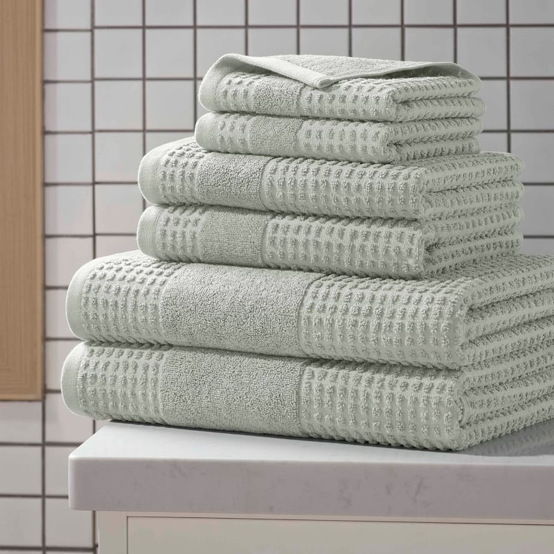 Martex Expression Air Sculpted 6-Piece Towel Set Soft & Absorbent - 6-Piece - Grey