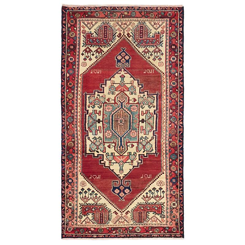 ECARPETGALLERY Hand-knotted Anatolian Vintage Dark Red Wool Rug - 3'3 x 6'5