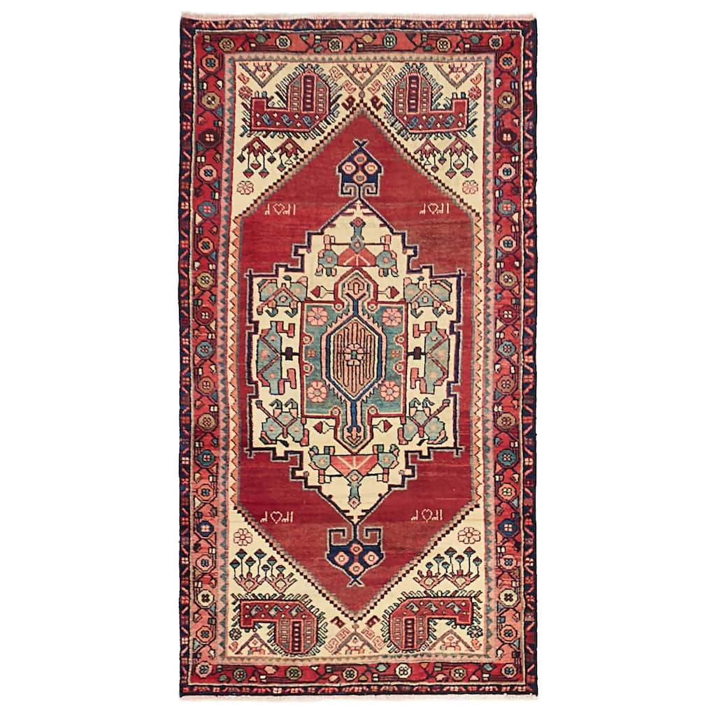 ECARPETGALLERY Hand-knotted Anatolian Vintage Dark Red Wool Rug - 3'3 x 6'5