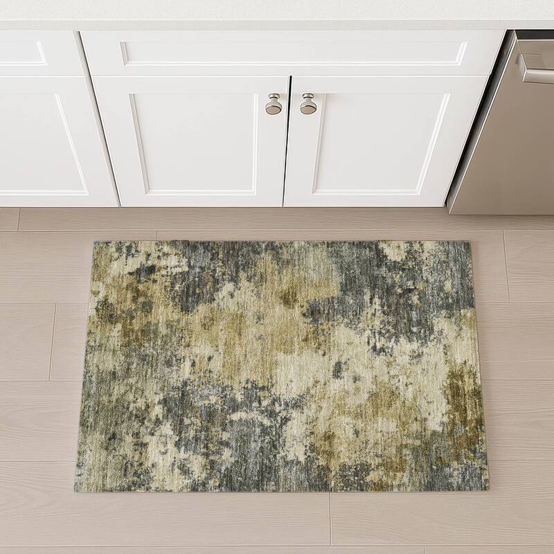 Machine Washable Indoor/ Outdoor Casual Contemporary Chantille Rug