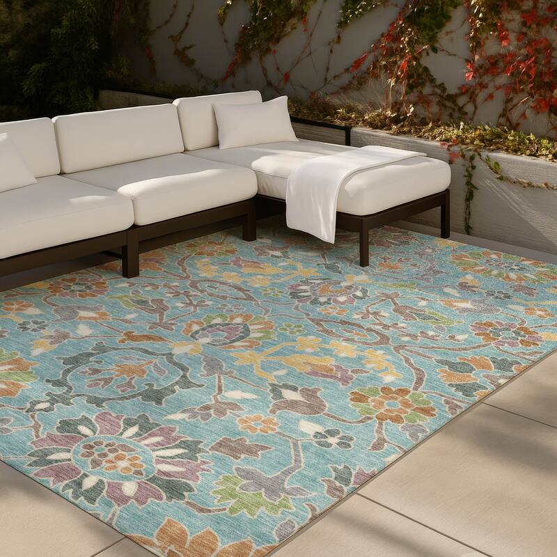 Machine Washable Indoor/ Outdoor Traditional Blanca Chantille Rug