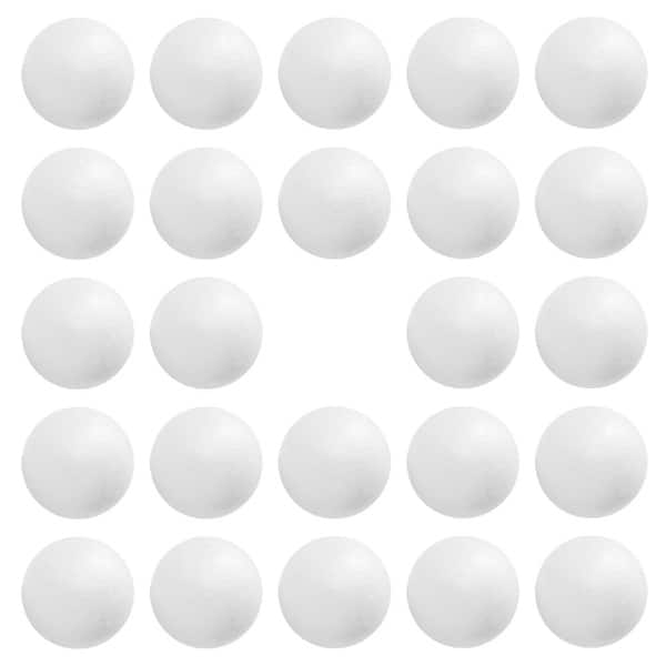 slide 2 of 8, 24pcs White Foam Balls, Art Craft Decoration Balls White