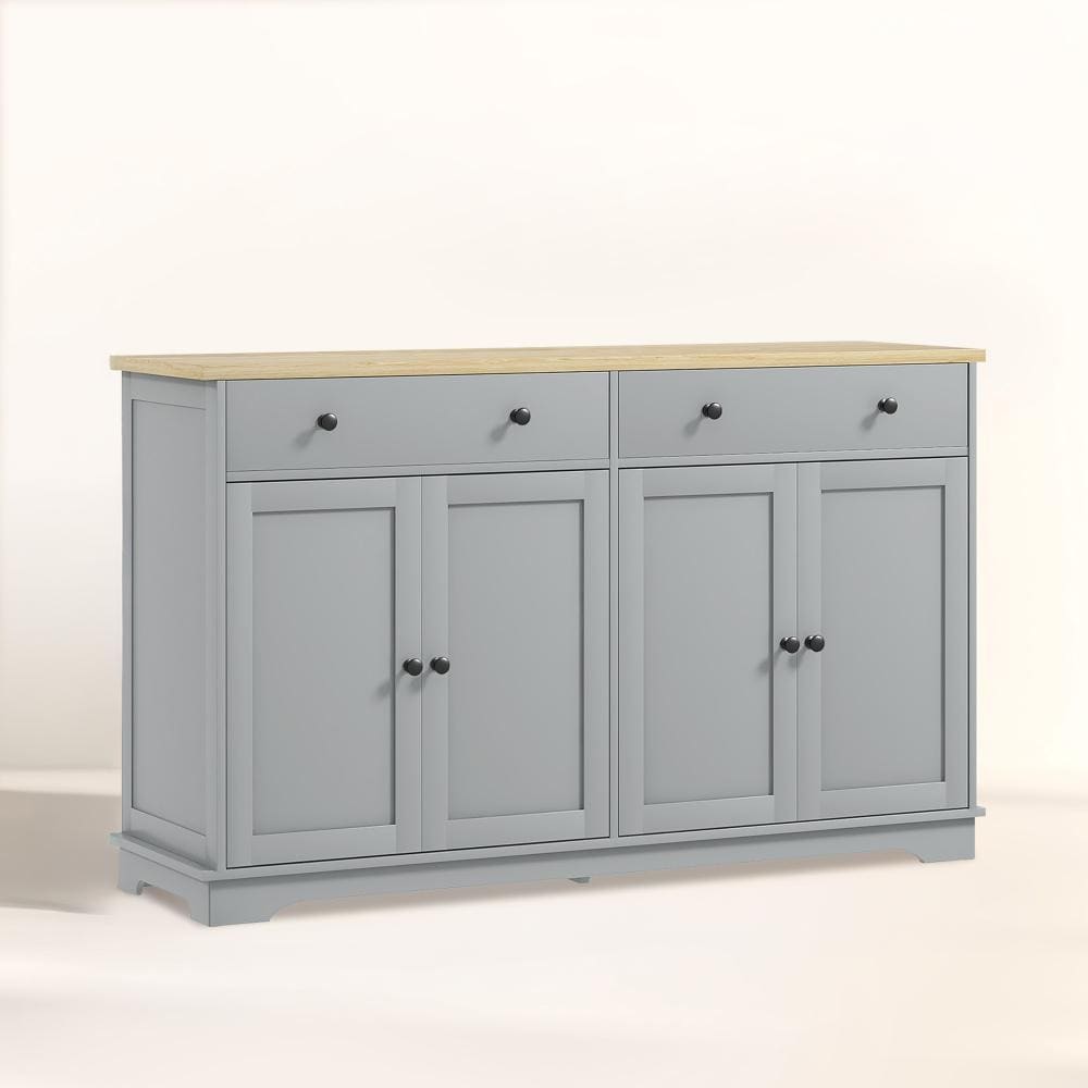 Buffet Cabinet With Storage Drawers, Nordic Style Sideboard With Adjustable Shelves