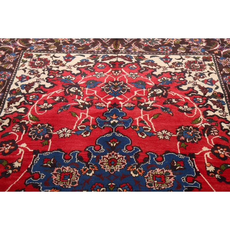Floral Traditional Bakhtiari Persian Area Rug Hand-knotted Wool Carpet - 6'10" x 9'7"