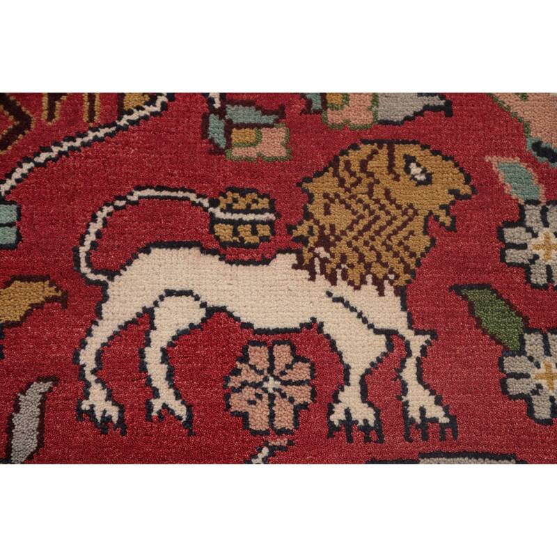 Animals Design Ziegler Area Rug Handmade Oriental Wool Carpet - 9'0"x 11'10"