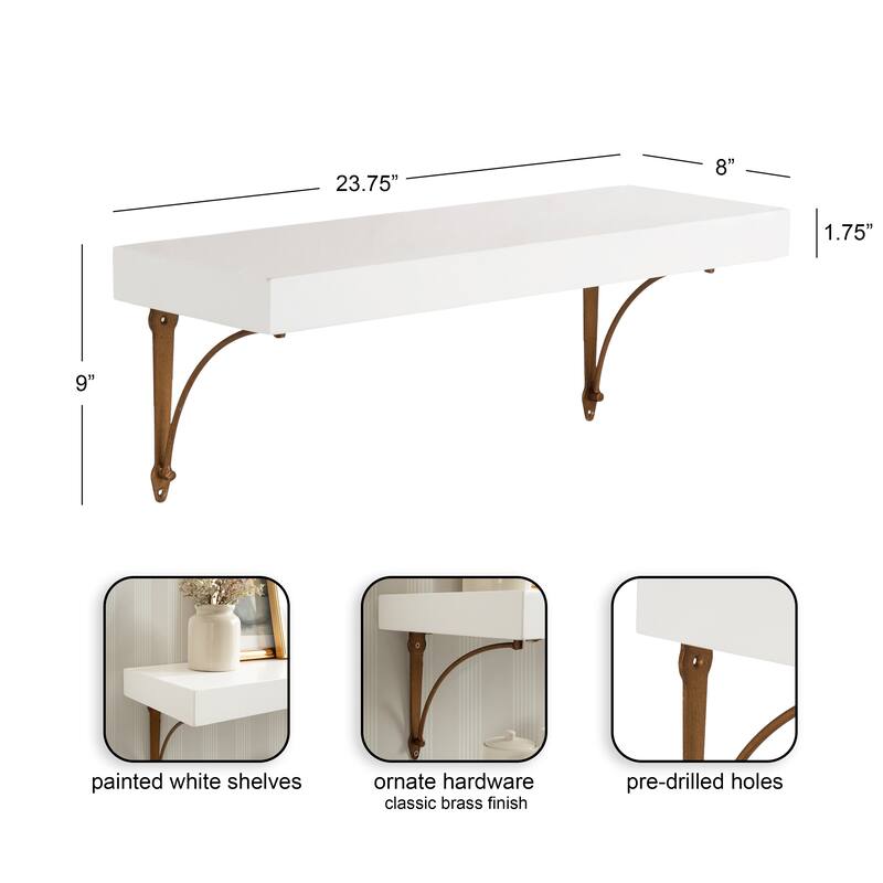 Kate and Laurel Hatley Floating Shelf Set