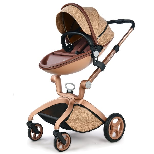 slide 2 of 13, Hot Mom Stylish Baby Stroller: F22 Height-Adjustable Seat and Reclining Baby Carriage