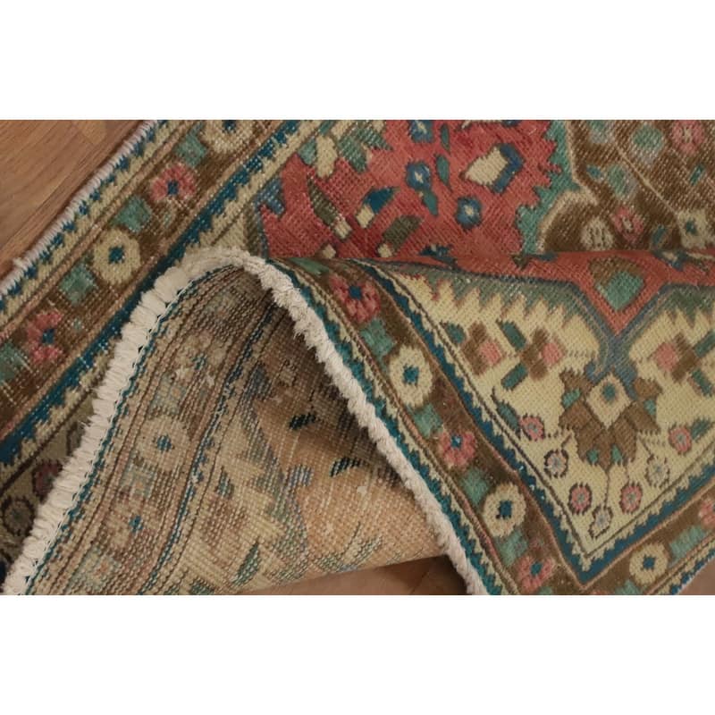 Hand Knotted Oriental 100% Wool Carpet Traditional Medallion Pink Tabriz Area Rug - 4' 7'' X 3' 4''