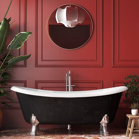 Mokleba 67" Acrylic Clawfoot Freestanding Bathtub Soaking Tub