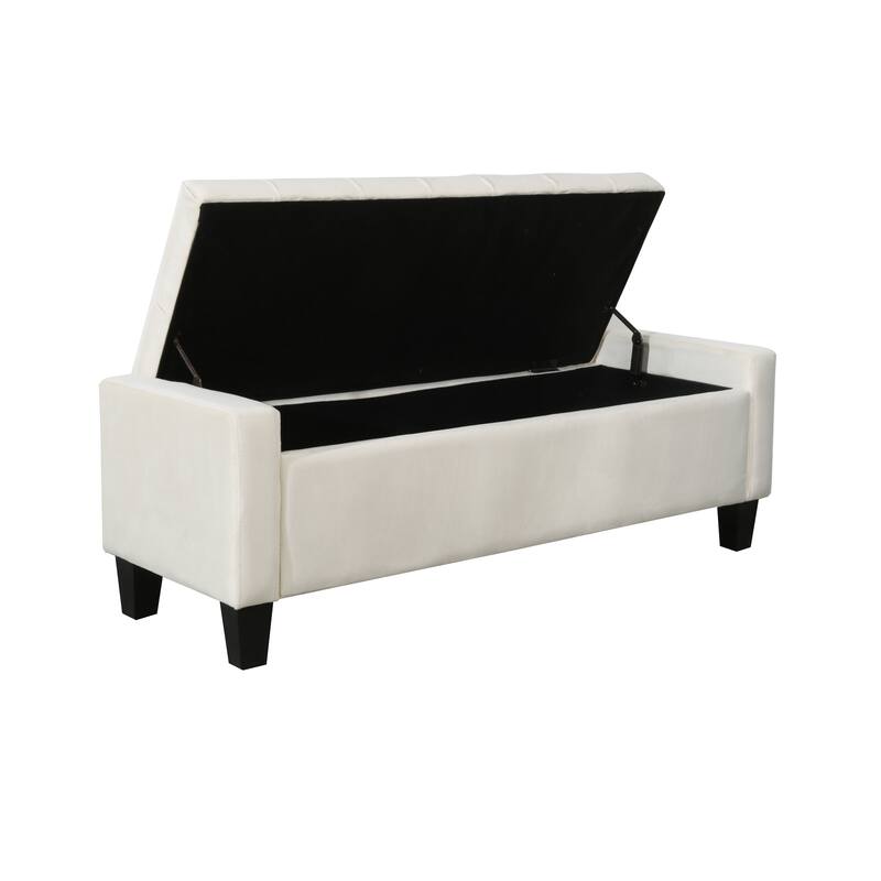 Porthos Home Warren Velvet Button Tufted Storage Bench