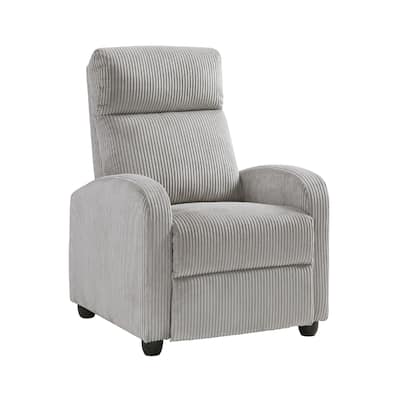 Pary Manual Push Back Reclining Chair with Light Gray Ribbed Corduroy