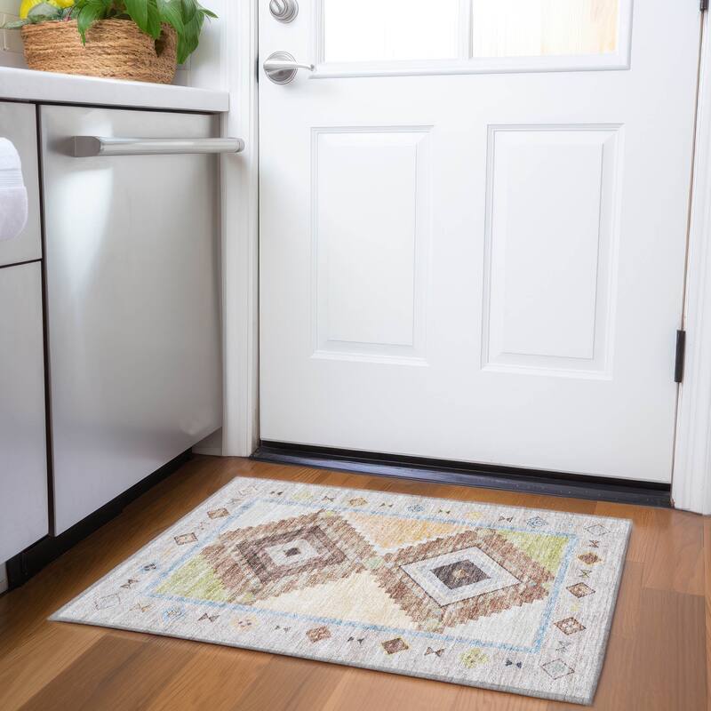 Premium Washable Super Soft Boho Tribal Mayfield Rug - Multi - 1' 8" x 2' 6" - Rectangle