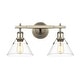 preview thumbnail 2 of 0, Yep by Golden Lighting Orwell 2-light Vanity in Aged Brass and Clear Glass - Gold