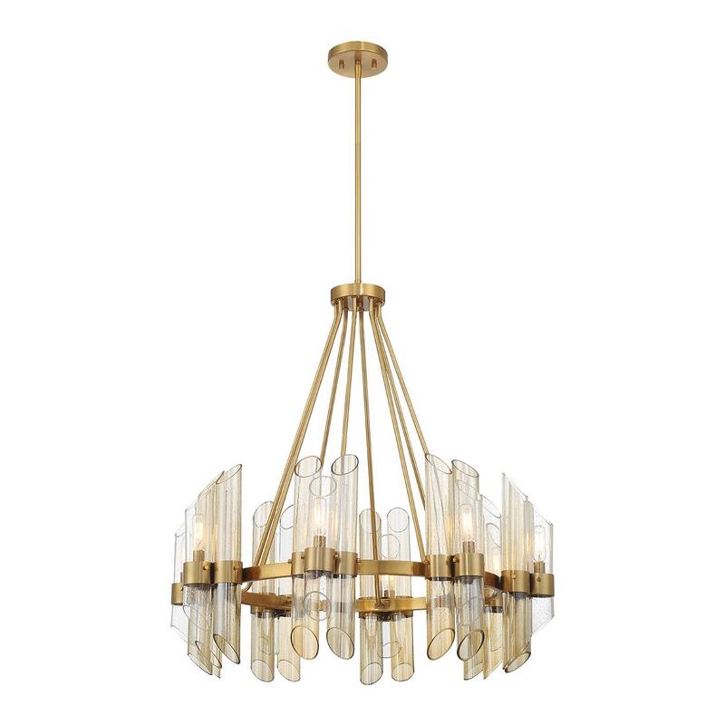 Warm Brass Eight Light Chandelier from the Biltmore Collection