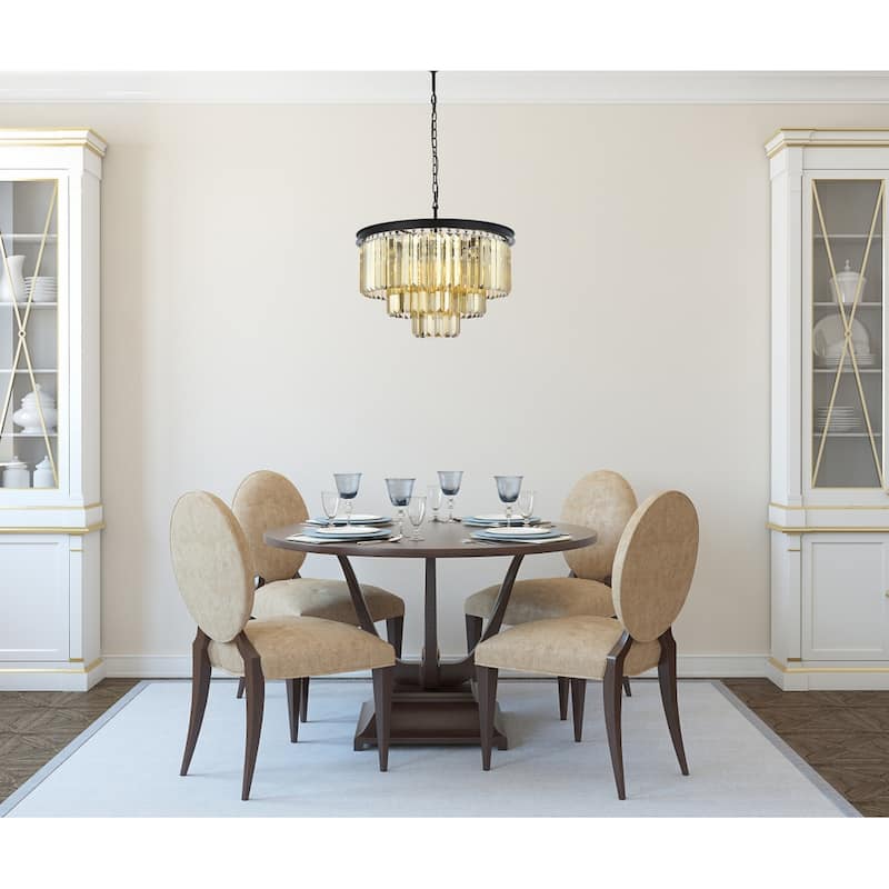 Royce Edge 9-Light Matte Black Chandelier