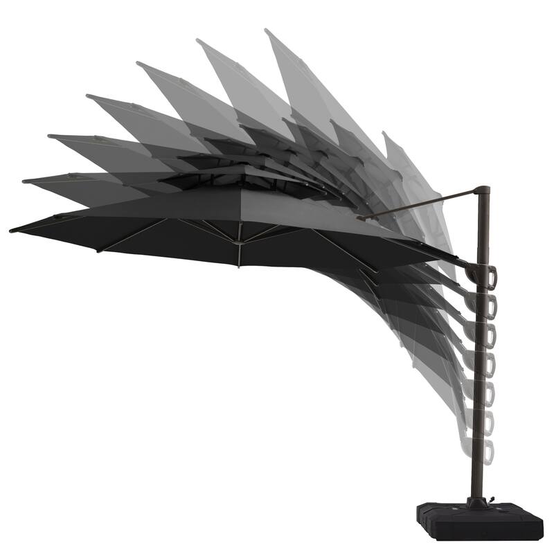 Crestlive Outdoor Luxury 11.5 Ft Patio Cantilever Umbrella with Tilting & Rotating Shading Area