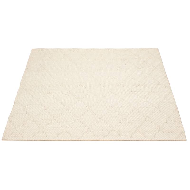 ECARPETGALLERY Braid weave Sienna Cream Wool Rug - 6'2 x 6'2